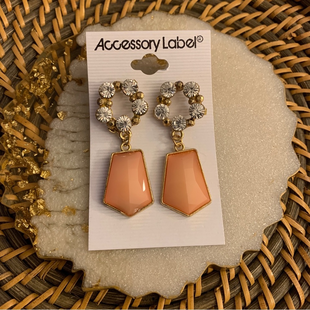 Accessory Label Dangle Dainty Earrings